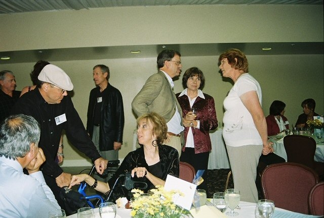 L-R Bill Airsman (hat), Terry Smith (background), Jeannie Souvall (seated), Kent Morrison and wife, Zina Lou Brown (Kincaid) 